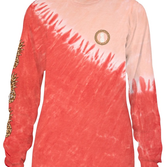 NWT Simply Southern graphic sunflower pineapple long sleeve tie dye t-shirt - Picture 3 of 4